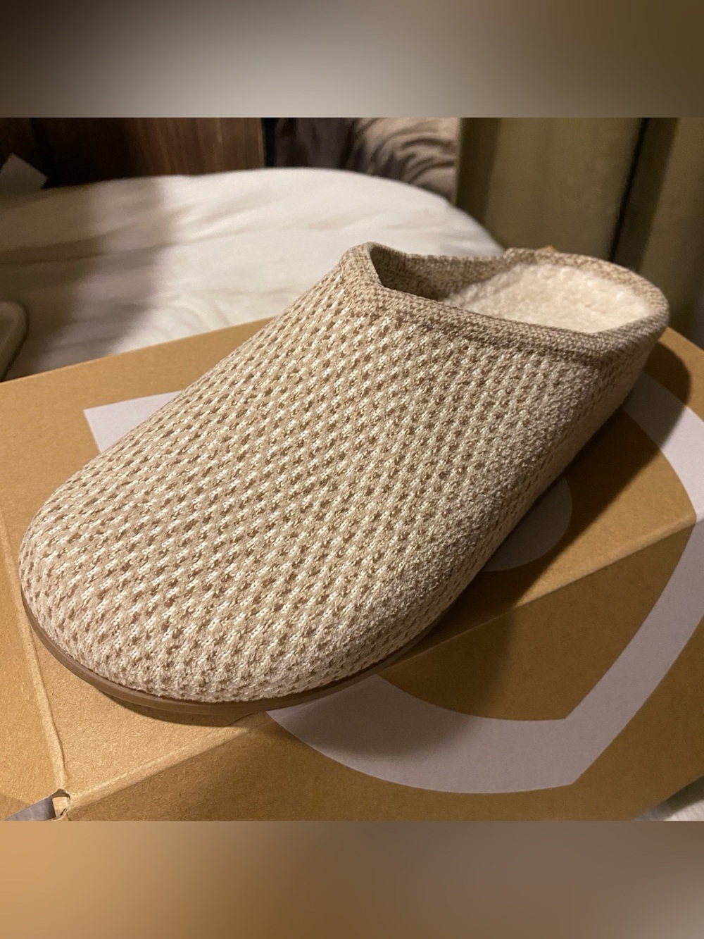 Rothy's Cozy clog cream slip-on herringbone NEW 9 sherpa shoes